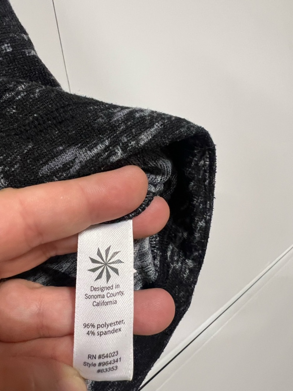 Athleta Black Heathered Scoop-Neck Long Sleeve Top - Picture 9 of 9
